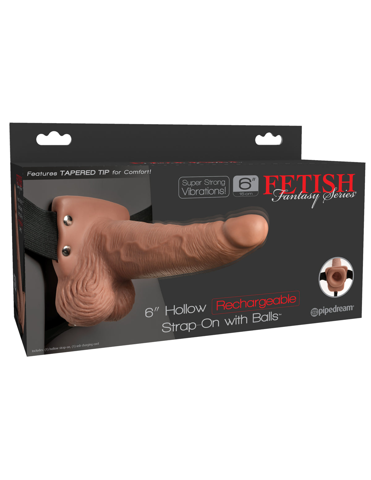 Fetish Fantasy Series 6 Inch Strap-On With Balls Tan > Dildos > Hollow Strap Ons