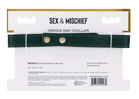 Indica Day Collar (Green) – Adjustable Faux Leather Collar Green > Bondage Gear > Collars