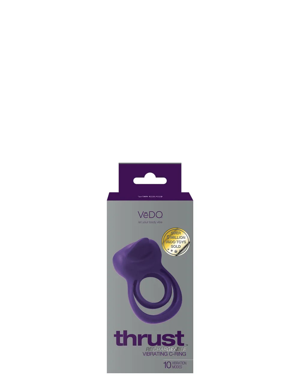 Thrust Rechargeable Dual C-Ring – Silicone Vibrating C-Ring Purple > Cock Ring > Vibrating