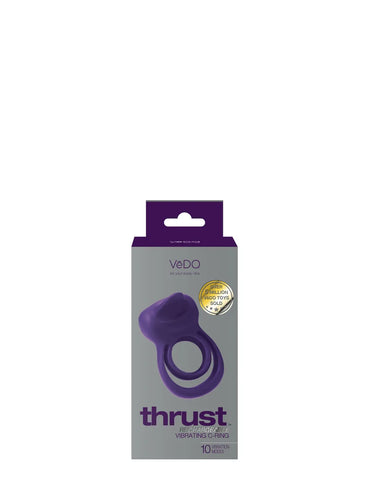 Thrust Rechargeable Dual C-Ring – Silicone Vibrating C-Ring Purple > Cock Ring > Vibrating