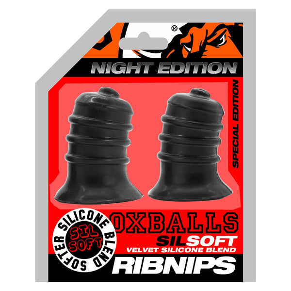Ribnibs Curved Springy Ribbed Nip Suckers Night Black Nipple Suckers