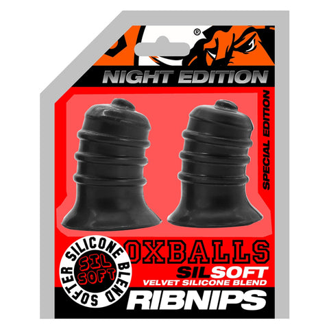 Ribnibs Curved Springy Ribbed Nip Suckers Night Black Nipple Suckers