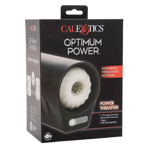 Optimum Power Power Thruster USB Rechargeable Textured Stroker Sleeve with 5 Thrusting Functions Masturbation Aids for Males