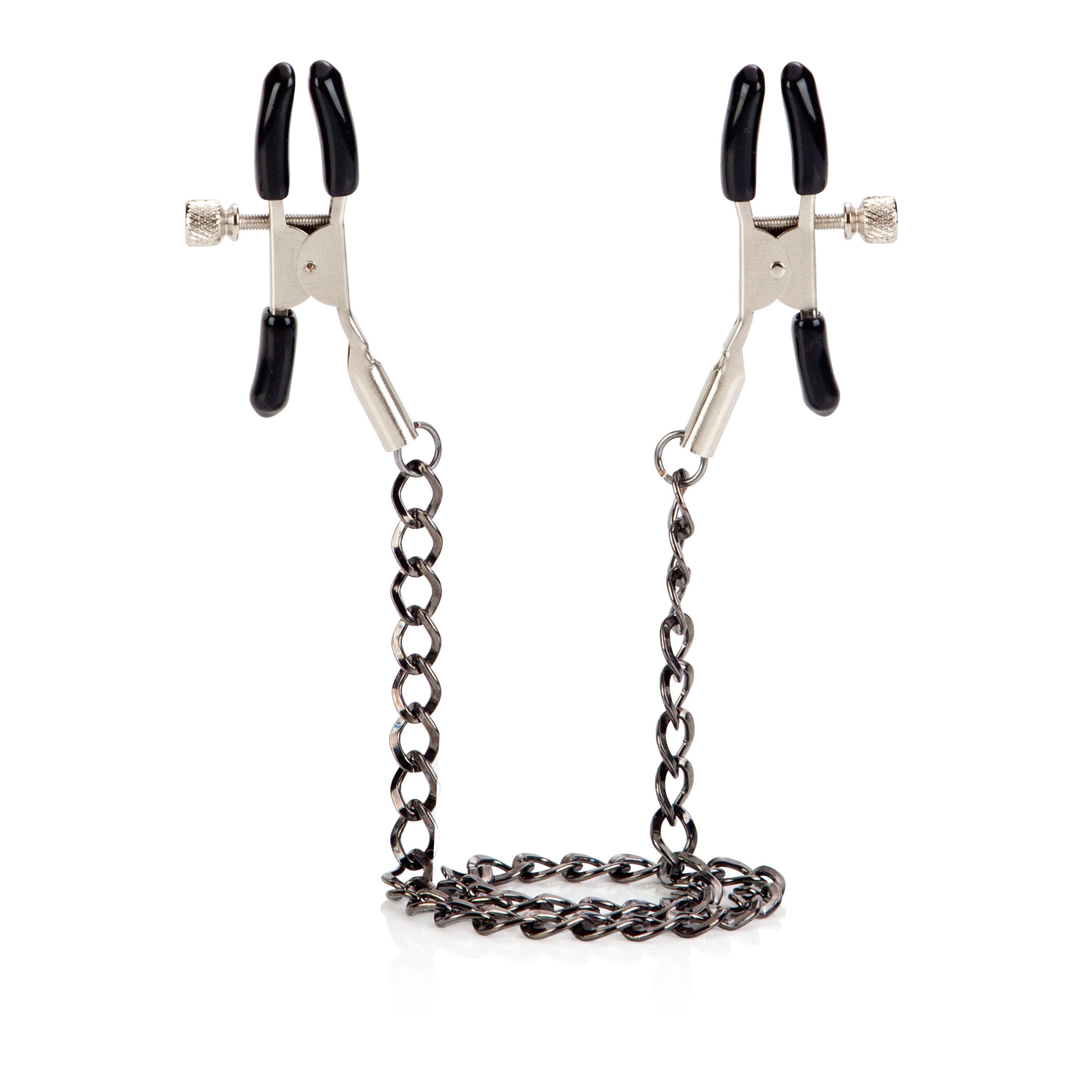 First Time Fetish Adjustable Nipple Clamps with Soft Pads Silver > Bondage Gear > Nipple Clamps