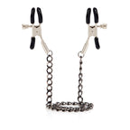 First Time Fetish Adjustable Nipple Clamps with Soft Pads Silver > Sex Toys > Nipple Clamps