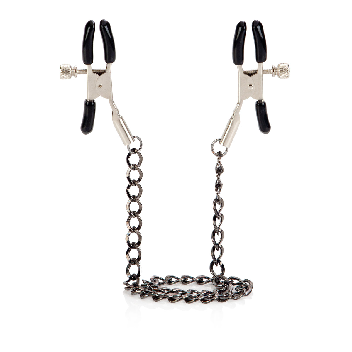 First Time Fetish Adjustable Nipple Clamps with Soft Pads Silver > Sex Toys > Nipple Clamps