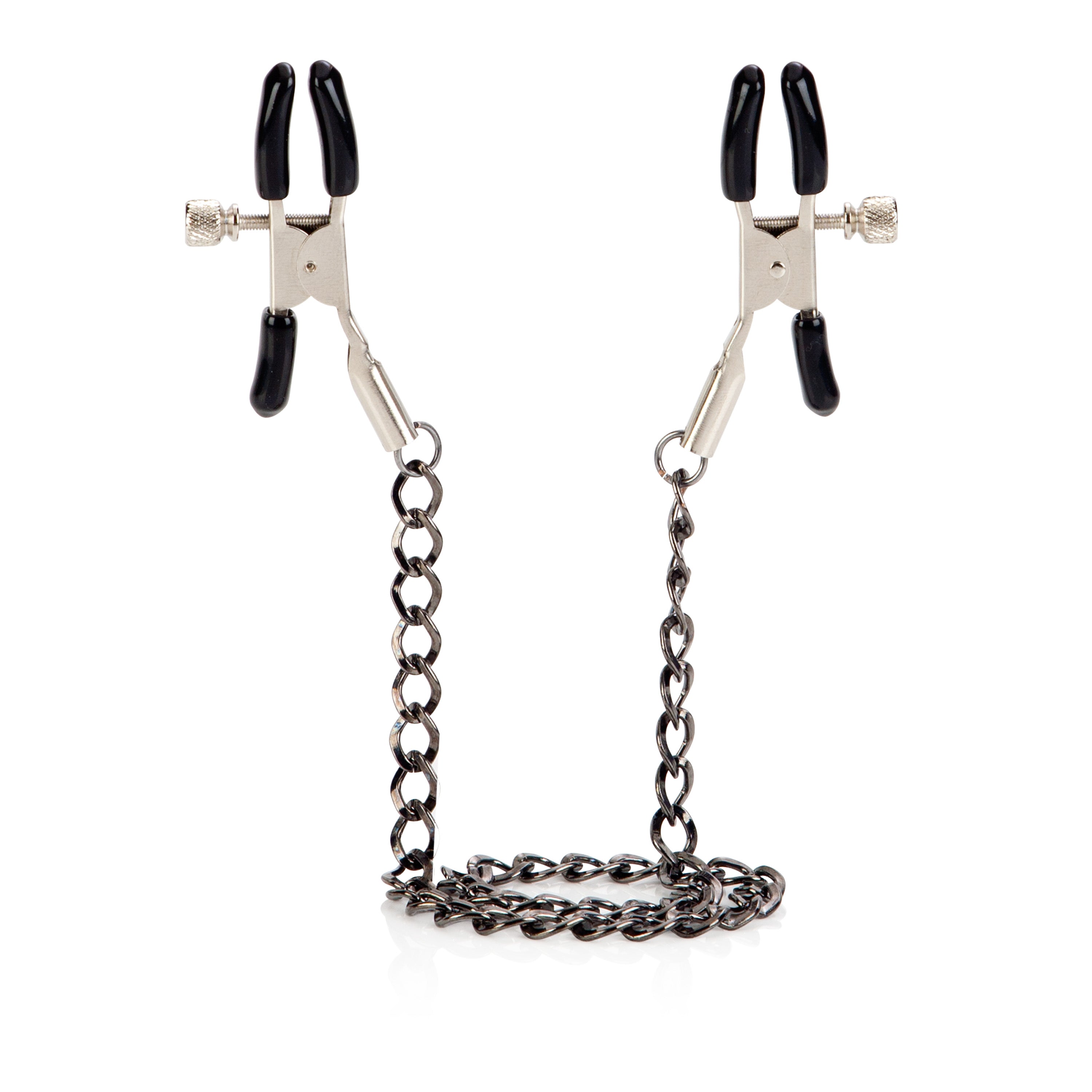 First Time Fetish Adjustable Nipple Clamps with Soft Pads Silver > Sex Toys > Nipple Clamps