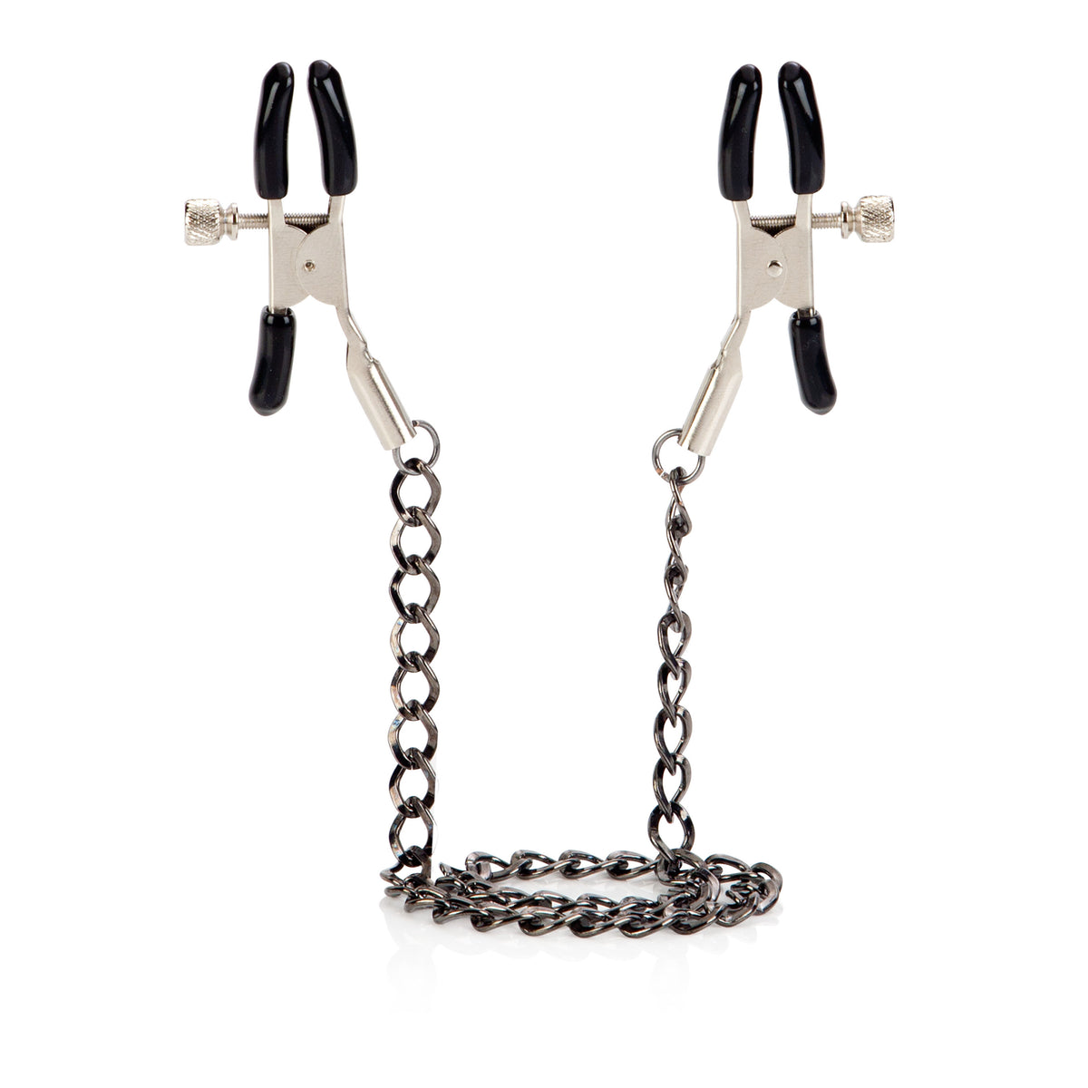 First Time Fetish Adjustable Nipple Clamps with Soft Pads Silver > Bondage Gear > Nipple Clamps