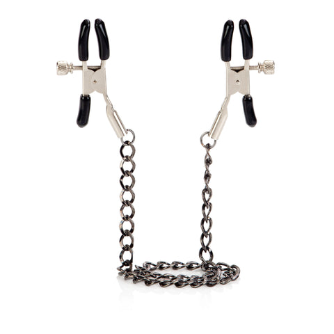 First Time Fetish Adjustable Nipple Clamps with Soft Pads Silver > Bondage Gear > Nipple Clamps