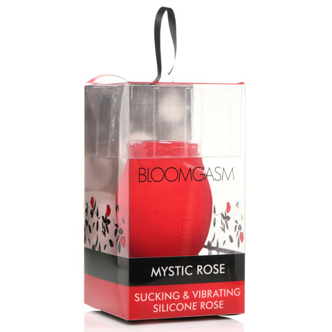 Mystic Rose Sucking and Vibrating Silicone Clitoral Vibrator Red Rose Stimulators