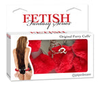 Fetish Fantasy Series Black Furry Handcuffs with Locking Mechanism Red > Bondage Gear > Restraints