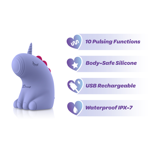Dreamii Pulse Pulsing Unicorn Clitoral Stimulator in Purple Vibrators