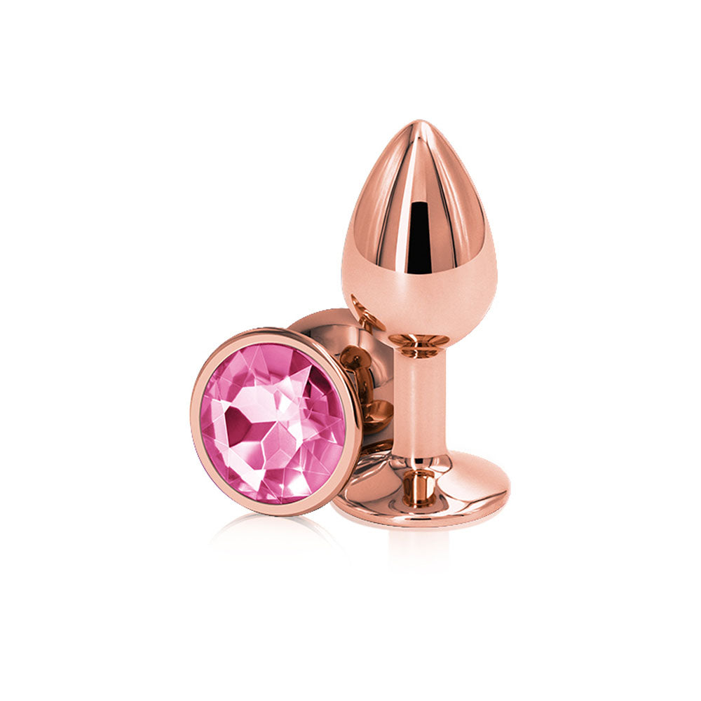 Rear Assets Rose Gold 2.72 Inch Small (Rose Gold) – Lightweight Small Metal Butt Plug > Anal Range > Jewel Butt Plugs