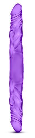 B Yours 14 Inch Beige Double Dildo for Lesbian Couples Purple Double Dongs