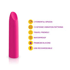 Viben Fixation Hot Pink Lipstick Bullet Vibrator with 20 Modes > Vibrators > Mini Vibrators