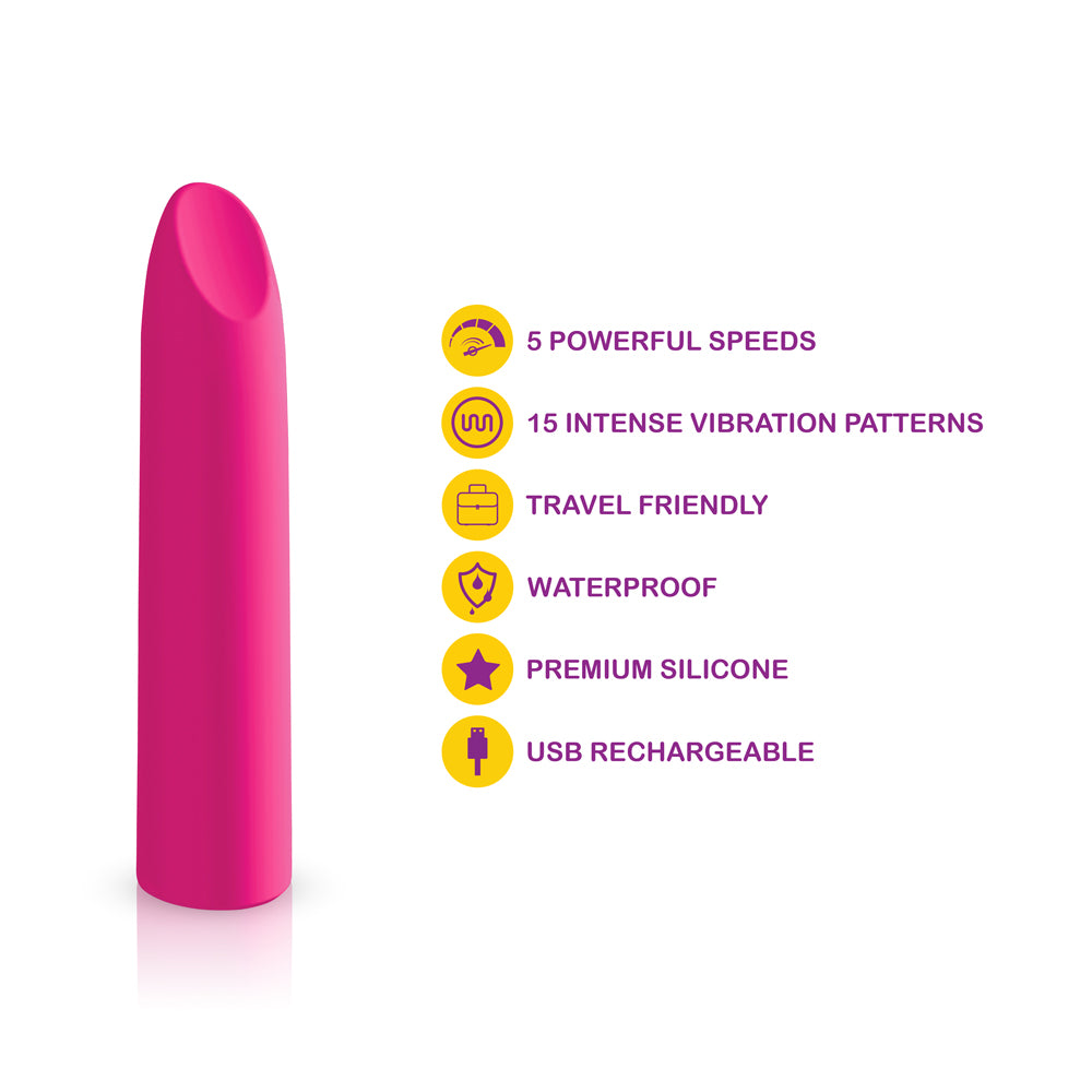 Viben Fixation Hot Pink Lipstick Bullet Vibrator with 20 Modes > Vibrators > Mini Vibrators