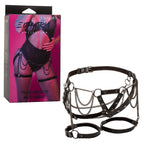 Euphoria Collection Black Velvet Thigh Harness With Chains Adjustable Waist And Thigh Straps Black > Dildos > Strap On Harnesses