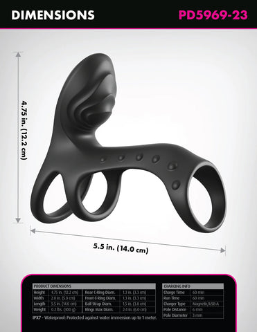 Fantasy C-Ringz Ultimate Couples Cage Pro (Black) – Dual-Motor Cock Ring > Bondage Gear > Male Chastity