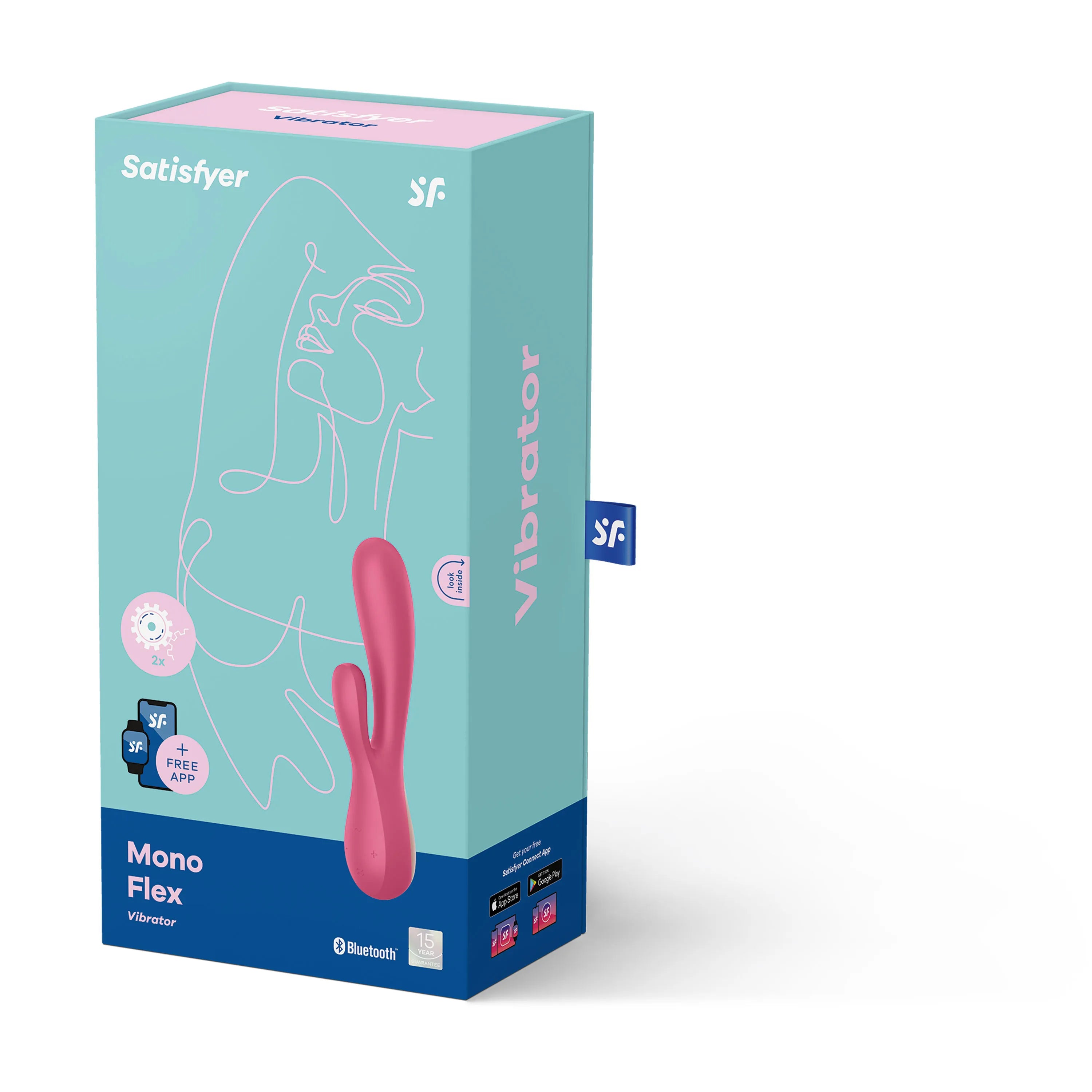 Satisfyer Mono Flex App Controlled USB Rechargeable Flexible Dual Motor Rabbit Vibrator > Vibrators > Ladies > Rabbit