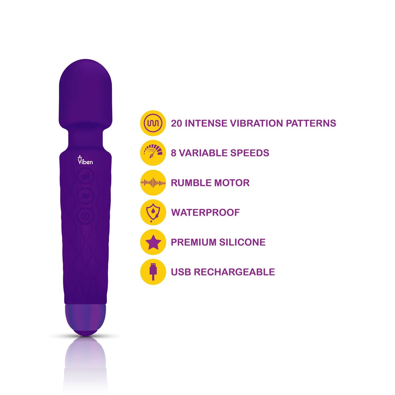 Viben Tempest Travel Wand Massager in Violet Electric Massager