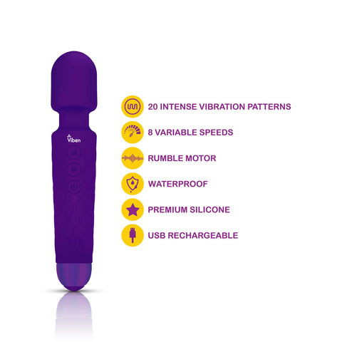 Viben Tempest Travel Wand Massager in Violet Electric Massager