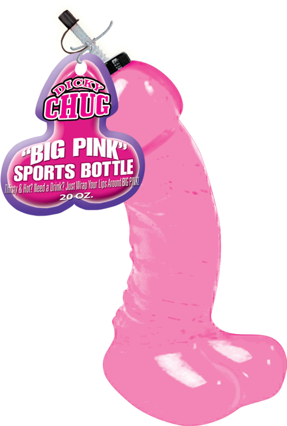 Dicky Chug Sports Bottle Black 20oz Durable Party Favor Gift Pink Bachelor & Bachelorette Items