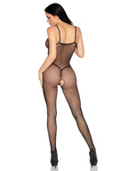 Crotchless Fishnet Lingerie Jumpsuit (Black) – Nylon Lingerie Jumpsuit > Clothes > Bodies and Playsuits