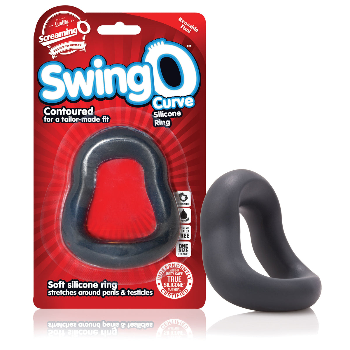 Swingo Curve Reversible True Silicone Stretchable Cock Ring > Cock Ring > Single