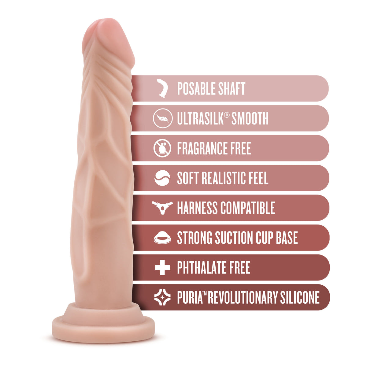 Dr. Skin Silicone Dr. Carter (Vanilla) – 7.5 Inch Suction Cup Dong > Dildos > Realistic Dildos