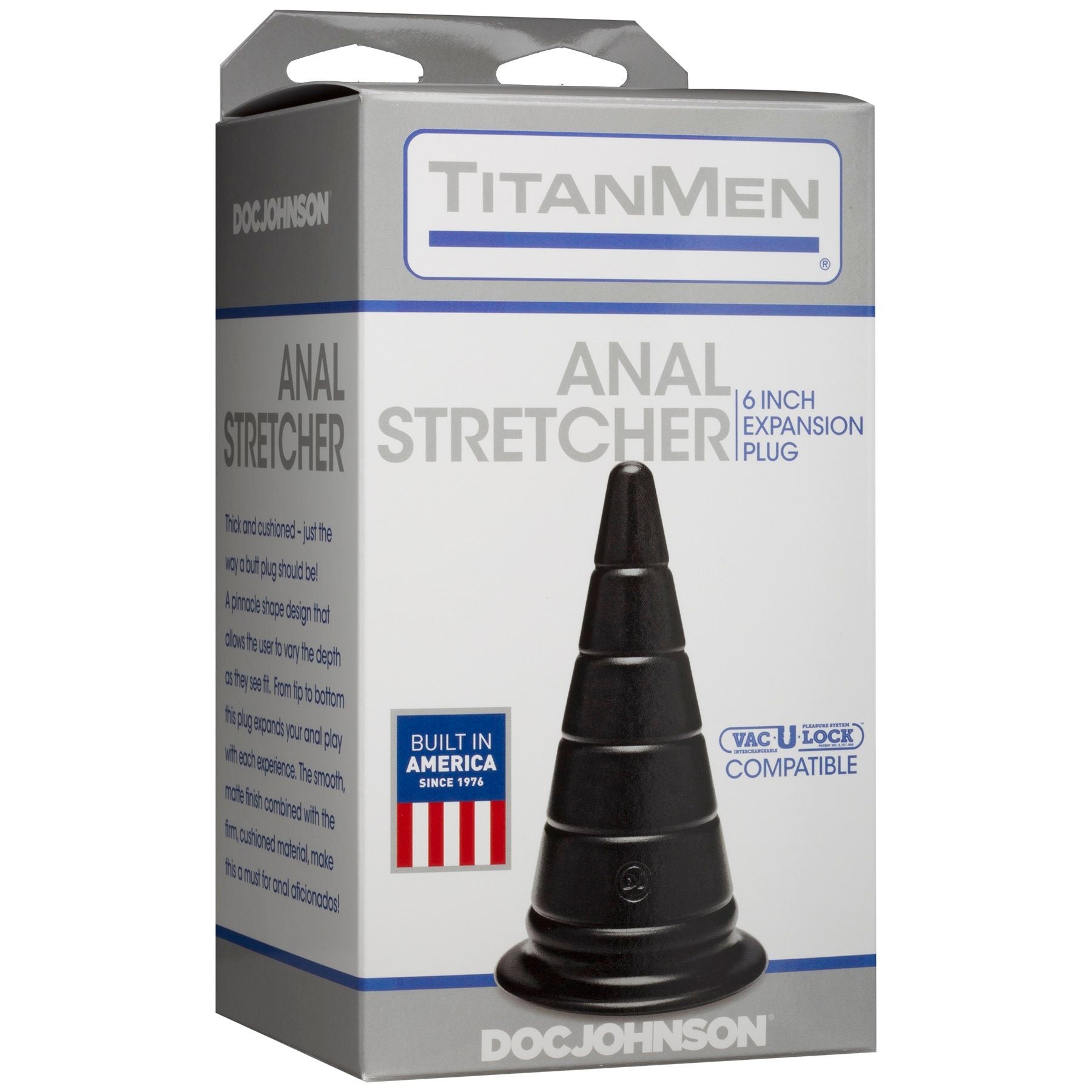 TitanMen 6 Inch Anal Stretcher Plug with Ribbed Texture Design Butt Plugs