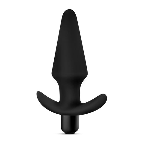 Anal Adventures Platinum Silicone Vibrating Anal Plug Black Butt Plugs