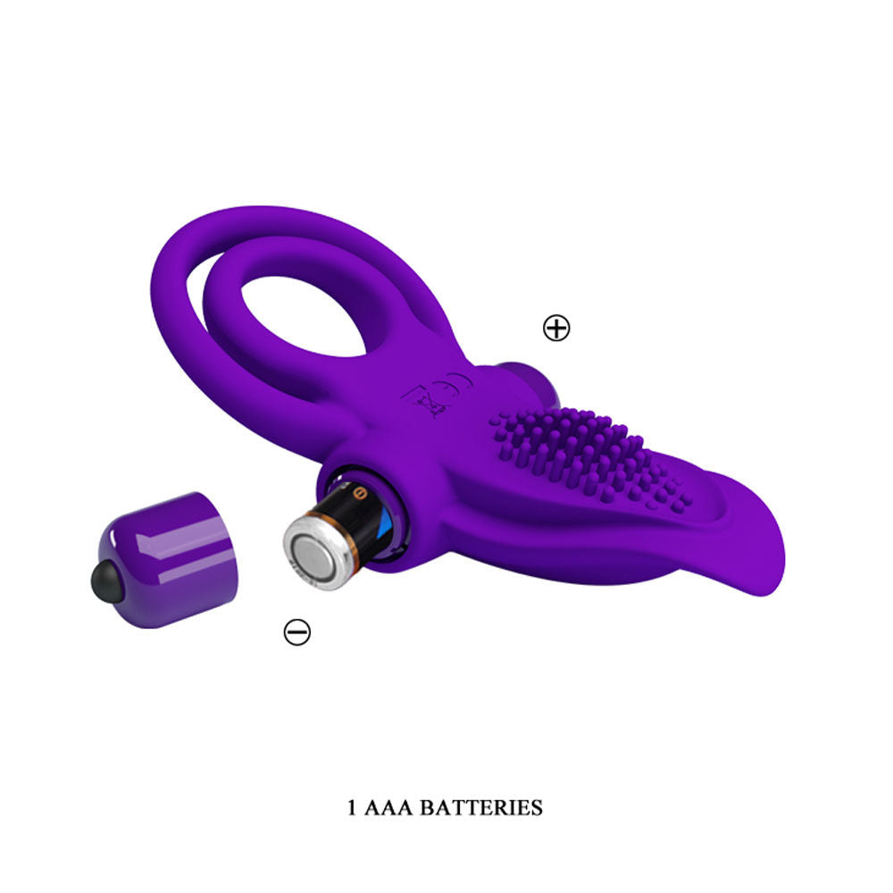 Pretty Love Vibrant (Purple) – Silicone Waterproof Vibrating Penis Ring with 10 Vibration Modes > Cock Ring > Vibrating