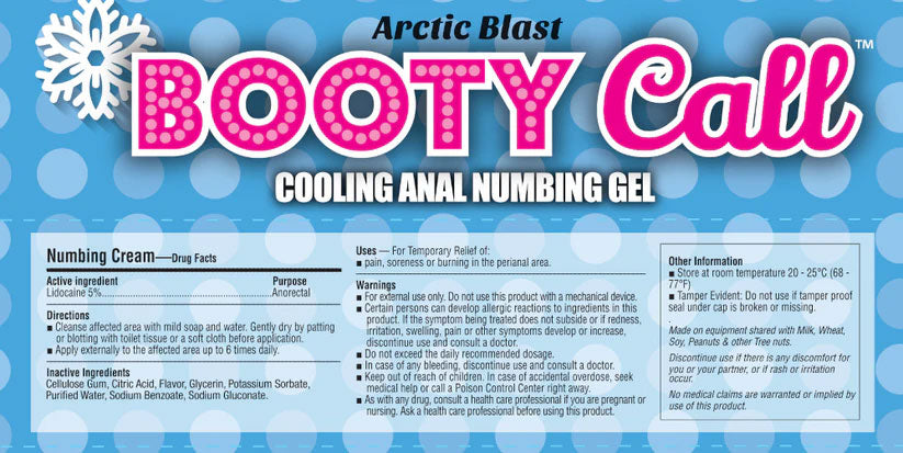Booty Call Anal Numbing Gel Arctic Blast 30ml > Lube > Anal
