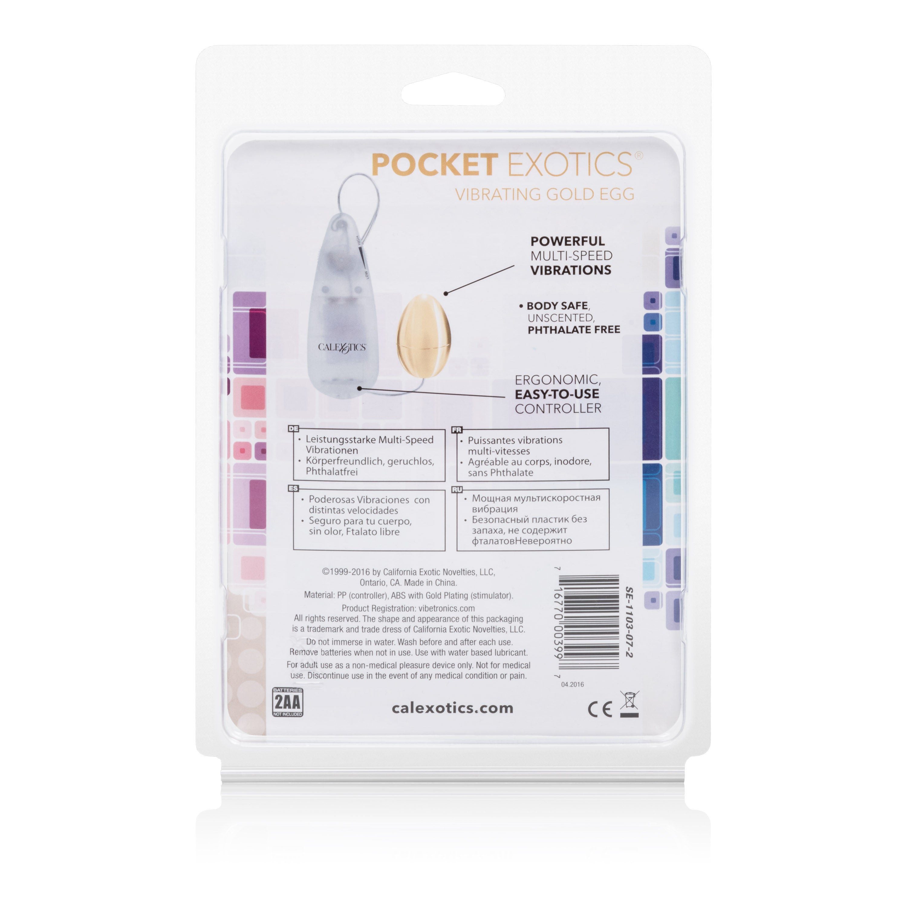 CalExotics Pocket Exotics Gold Vibrating Egg Adult Toy BULLETS
