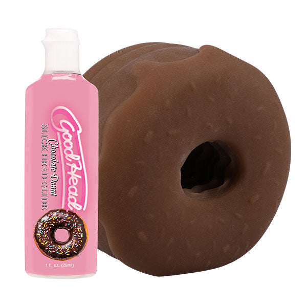 Goodhead Chocolate Donut – Textured Open-Ended Donut Stroker Set > Sex Toys For Men > Masturbators > Manual