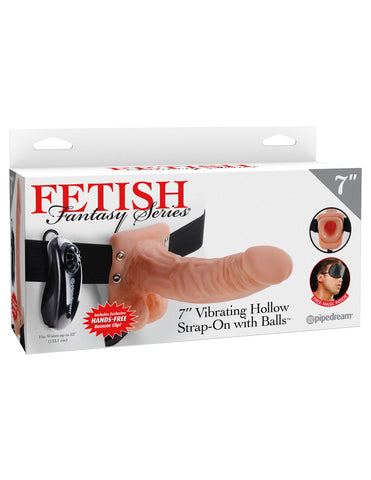Fetish Fantasy Series 7-Inch Vibrating Hollow Strap-On (Flesh) – Vibrating Strap-On STRAP-ONS