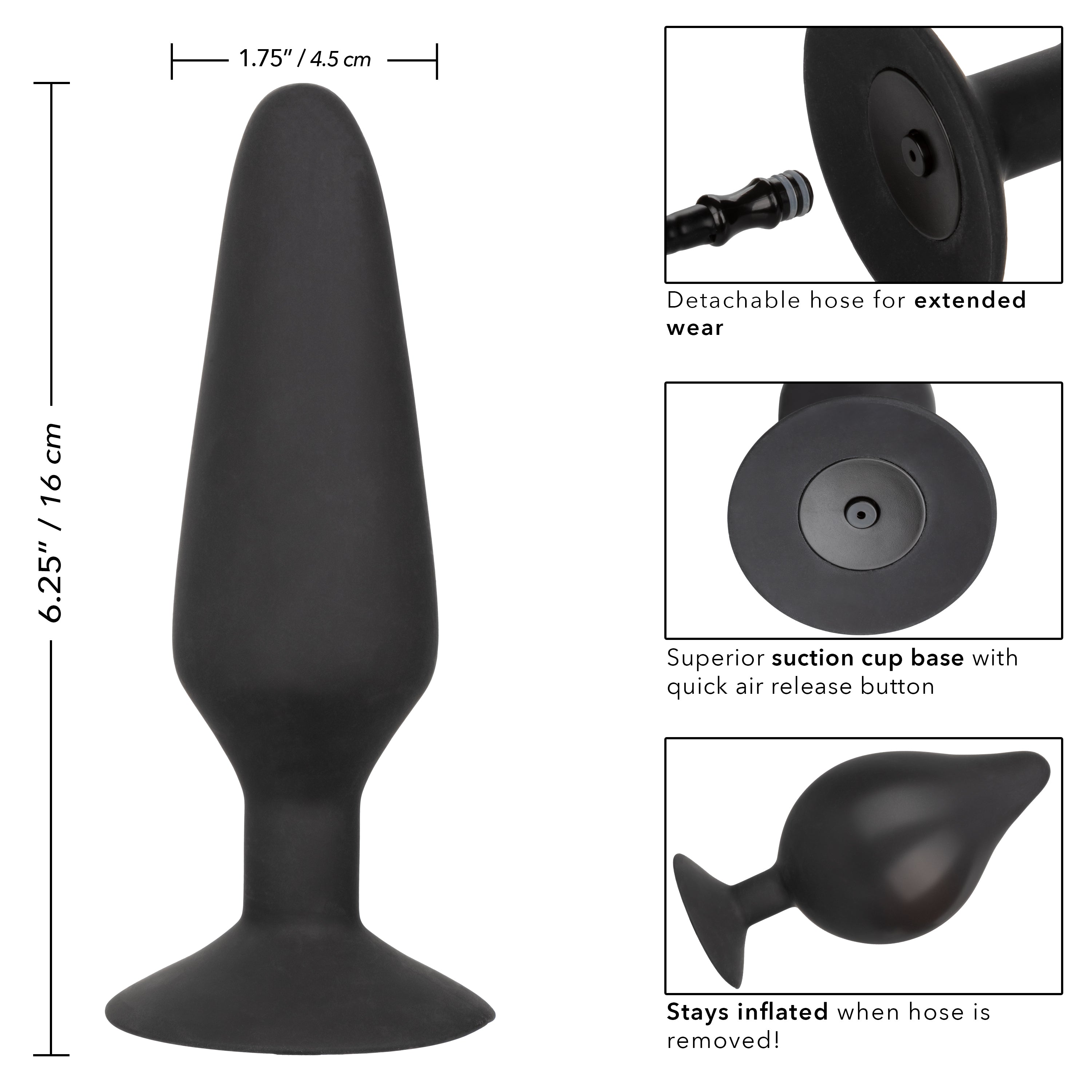 CalExotics Xl Silicone Inflatable Anal Butt Plug With Bulb > Anal Range > Tunnel and Stretchers