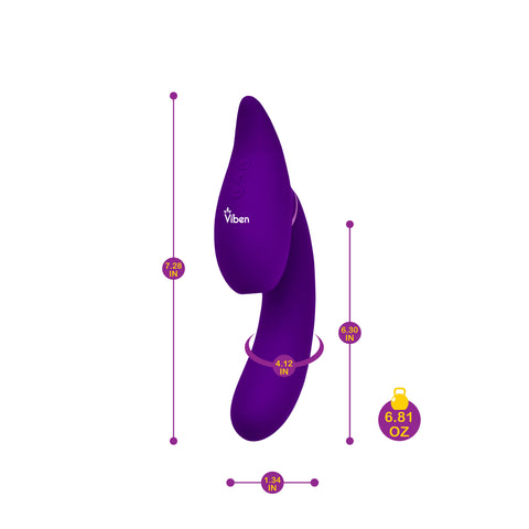 Symphony 21 Mode Swivel Suction Head Triple Motor Vibrator Purple VIBRATORS-RABBIT