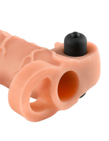 Fantasy X-Tensions Vibrating Penis Extension Sleeve Light Beige SLEEVES
