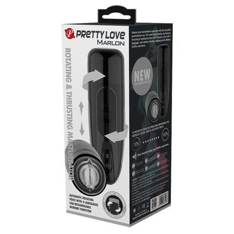 Pretty Love Marlon Black Thrusting Rotating Male Masturbator Strokers - Auto