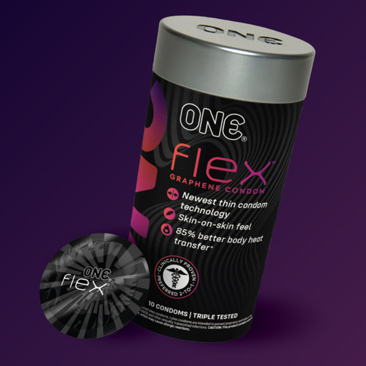 One Flex Graphene Ultra Thin 10 Count Condoms Vegan Friendly > Essentials > Condoms