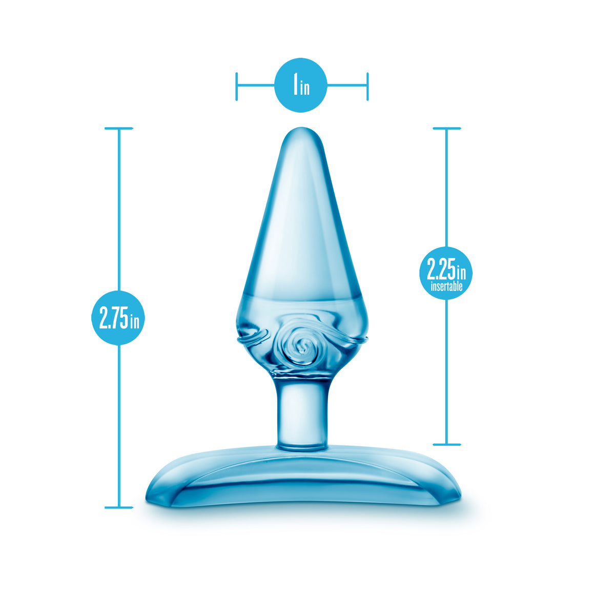 Blush Jolly Plug Blue 2.75 Inch Petite Beginner Anal Toy Comfortable Design > Anal Range > Butt Plugs