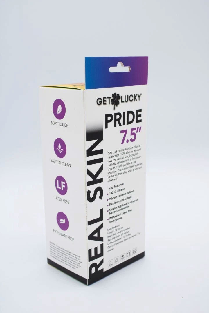 Pride Rainbow Dildo – 100% Silicone Vibrant Rainbow Colors Realistic Dildo with Suction Cup Base > Dildos > Neutral Dildos