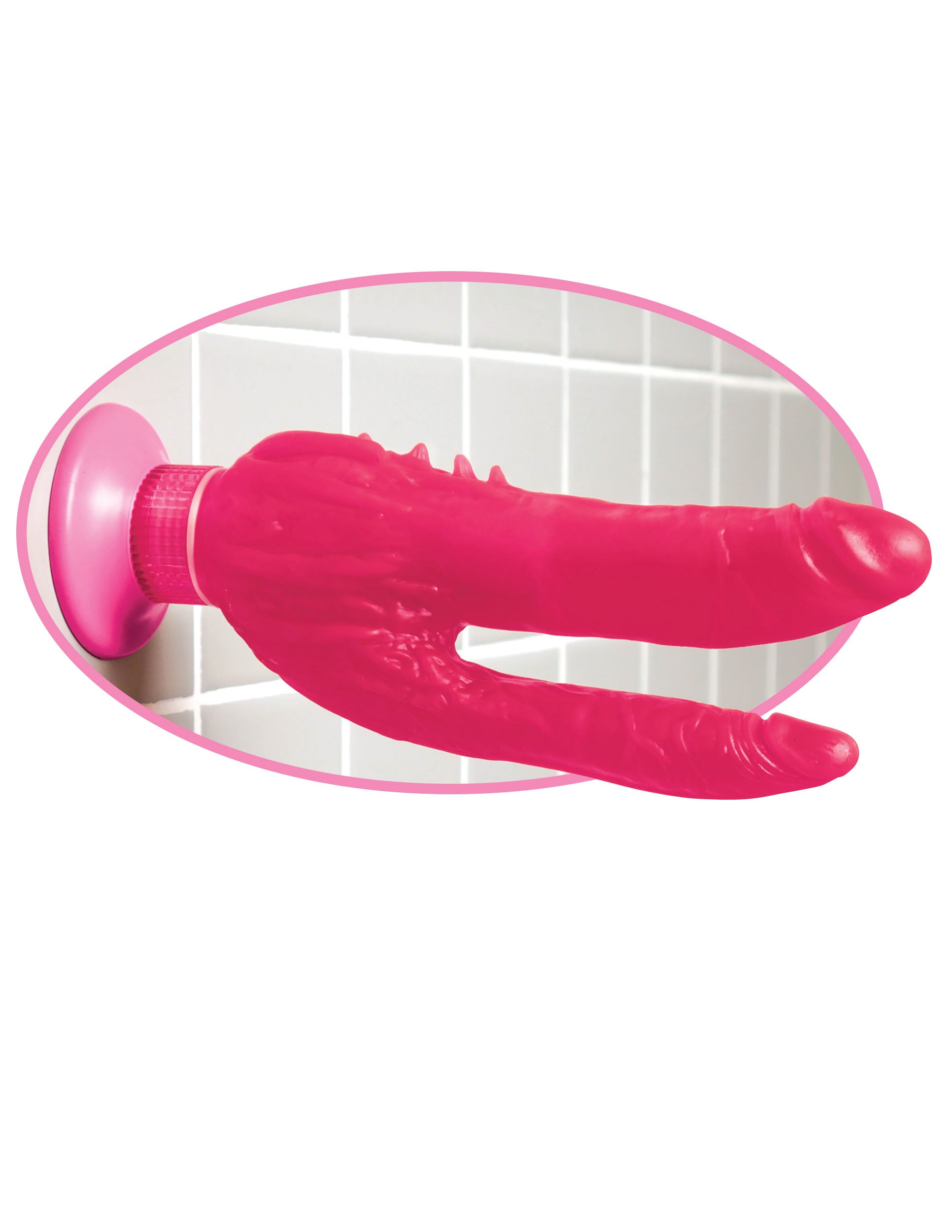 Wall Bangers Double Penetrator Vibrating Suction Cup Toy VIBRATORS-RABBIT