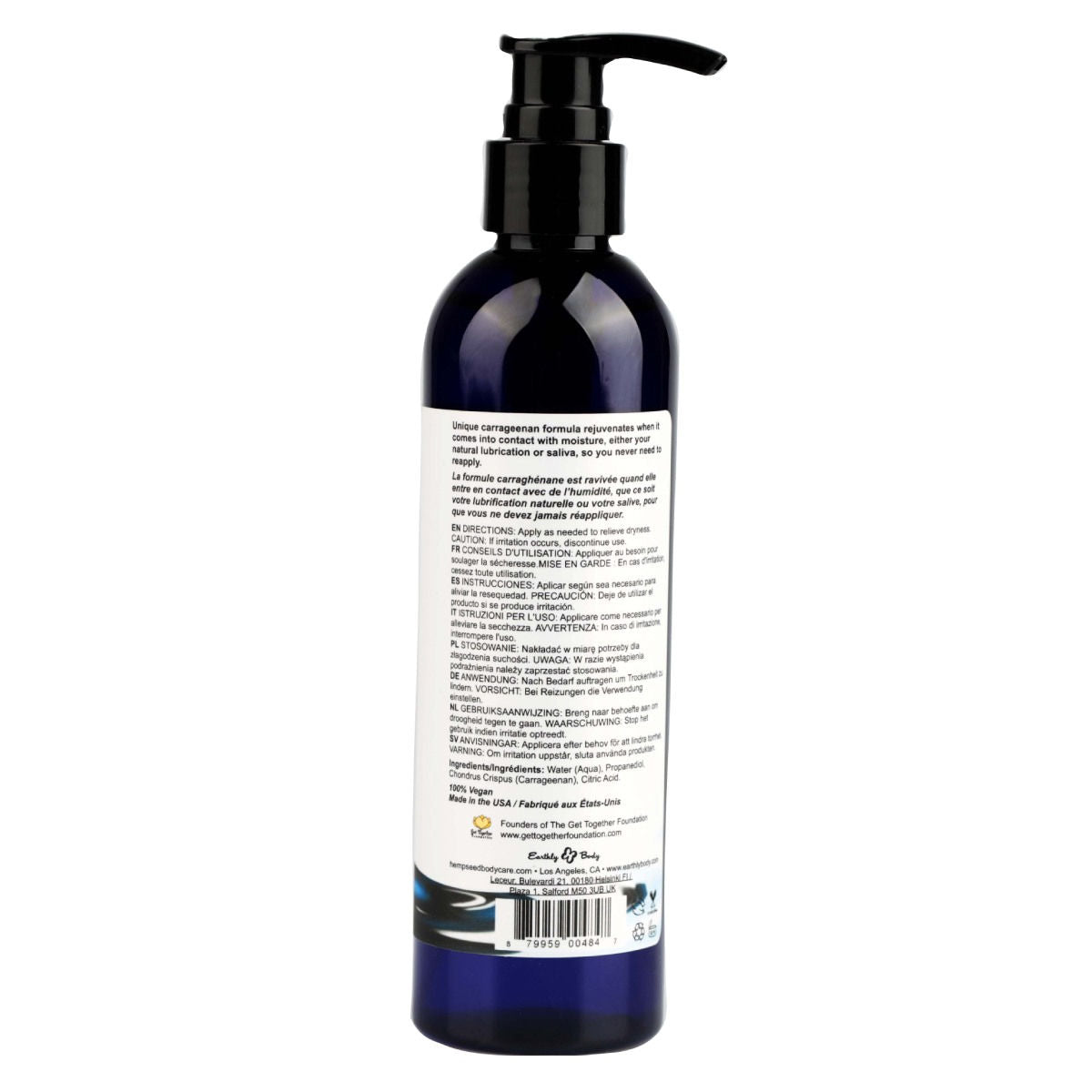 Water Slide Water-Based Personal Lubricant 8 Oz Vegan Safe Water Based Lube