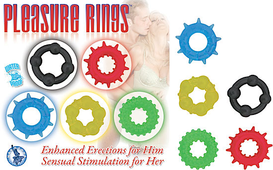 Waterproof Pleasure Rings Set With 5 Sizes And Styles TPE > Cock Ring > Sets