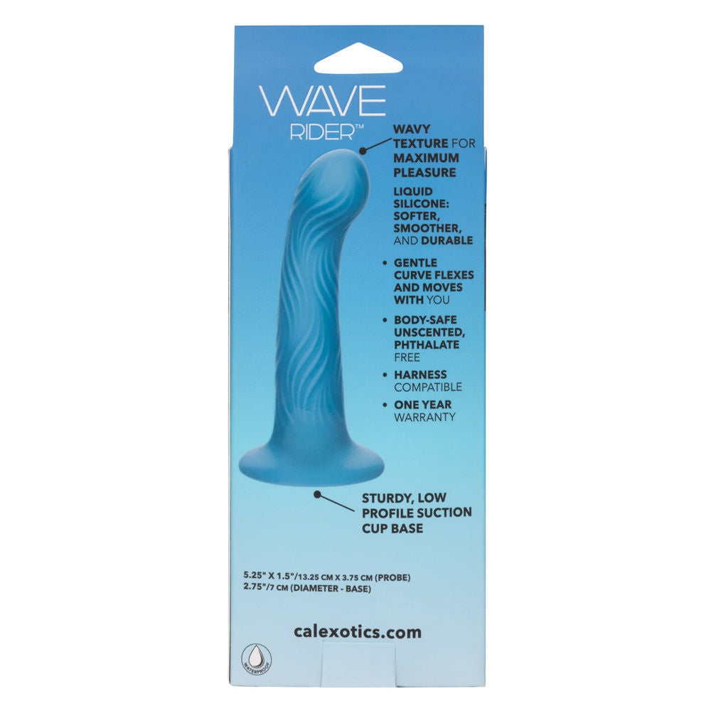 Wave Rider Ripple Blue G-Probe Dildo with Wavy Texture Secondary image