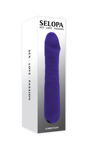 Selopa Ambition - 17 cm Usb Rechargeable Thrusting Vibrator Purple Vibrators