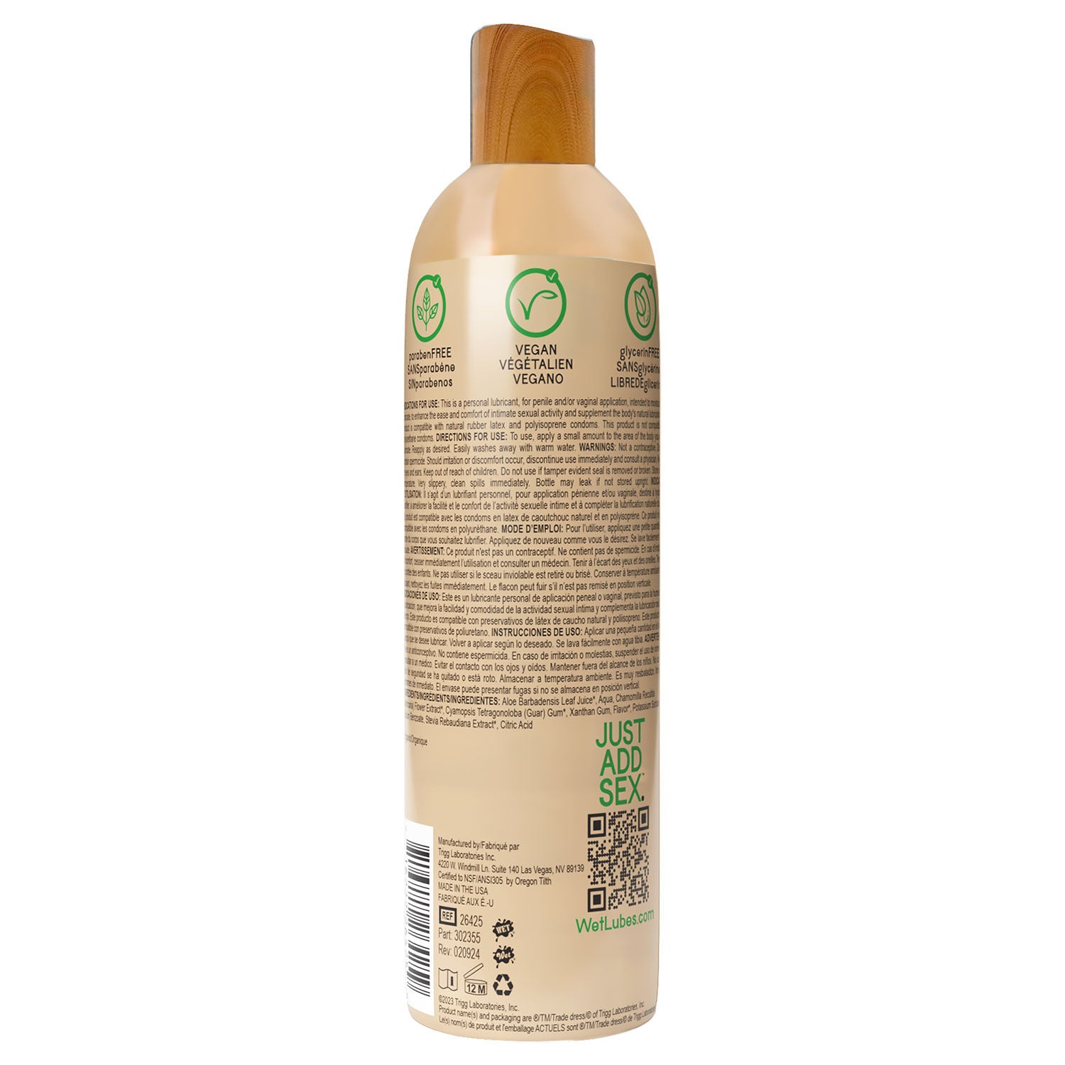 Wet 95 Percent Organic Aloe Based Natural Lubricant 4 Ounce Water Based Lube