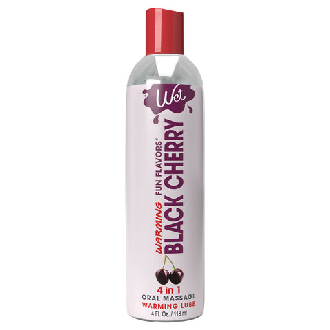 Wet Black Cherry Warming Personal Lubricant 4 Oz 4 in 1 Oral Gels & Sprays